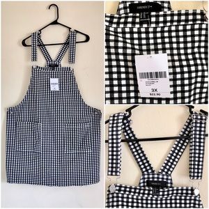 NWT gingham plaid overalls dress f21 plus size 3X